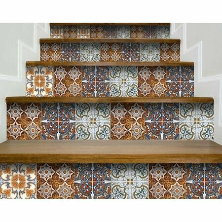 Homeroots 6 x 6 in. Rustico Linda Removable Brown Peel & Stick Tiles 400277